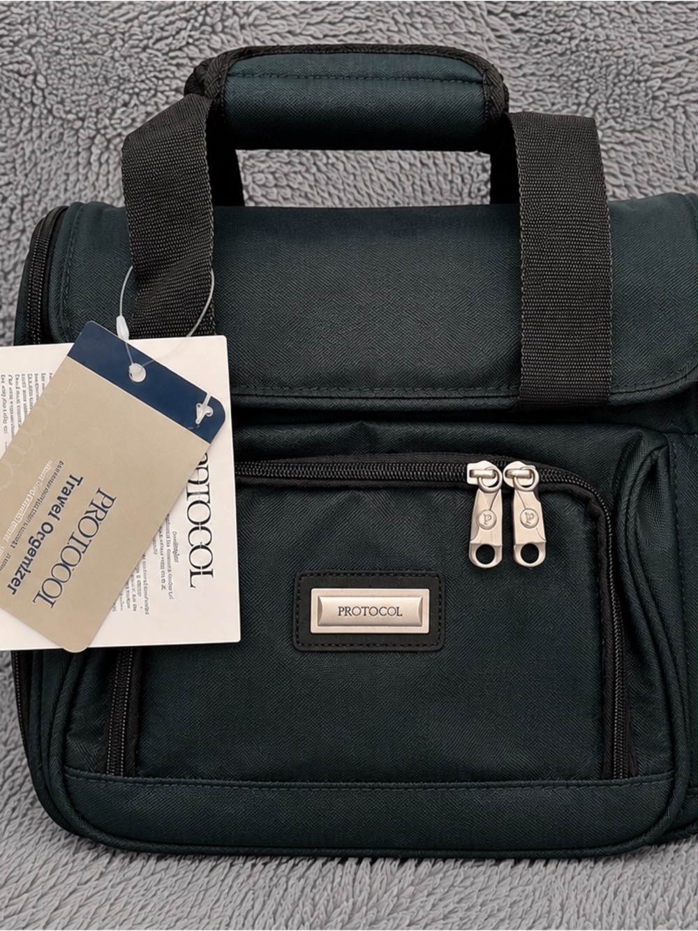 Vintage Travel Organizer Bag by Protocol Hunter Green NOS New in Box  80s-90s